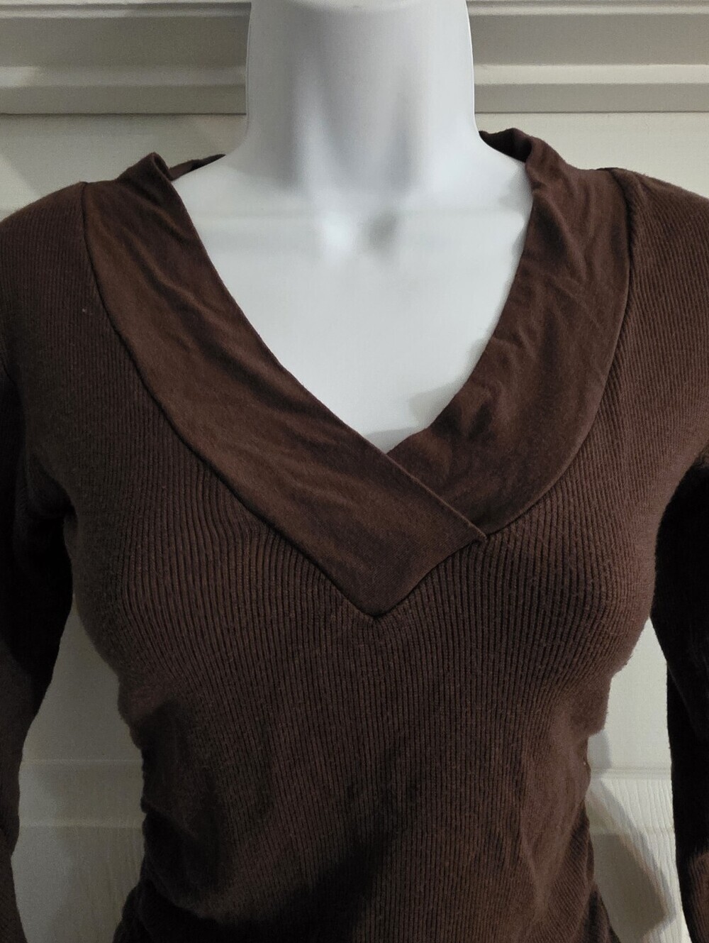 Y2K Outlooks 3/4 Sleeve Ruched Shirt- M - Picture 3 of 9